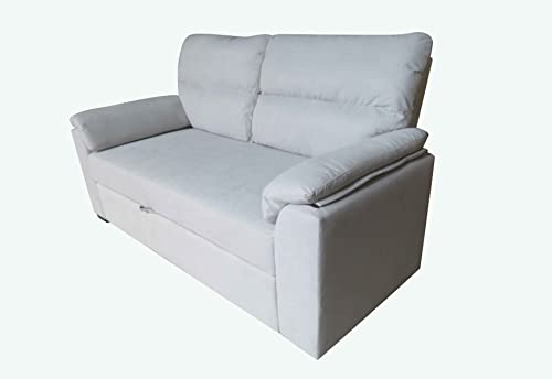 AVANI TRENDSTORE - Bantu - Zwei-Sitzer-Sofa mit Bettfunktion aus Mikrofaser in hellgrau, Maße: LAP 171 x 80 x 98 cm.