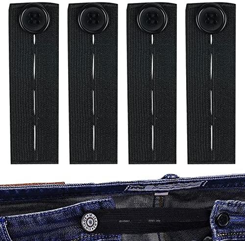 5 Stück Hosenbunderweiterung, Hosenerweiterung Schwangerschaft, Verstellbare Elastische Hosenbund Verlängerung, Knopfverlängerung für Hosen Jeans Suit Pregnancy Trousers für Damen und Herren