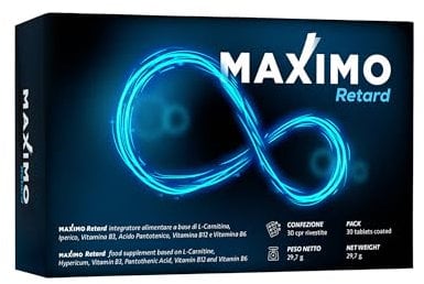 MAXIMO RETARD | 30 cpr integratore per uomo | Formula bilanciata per rilascio graduale dei principi attivi | 100% naturale senza glutine e lattosio
