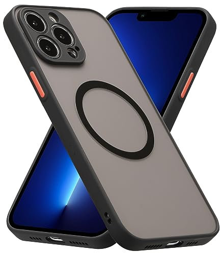 ZCDAYE Case for iPhone 14 Pro Max, iPhone 14 Pro Max Phone Case Compatible with Wireless Charging, Frosted Hard Back Soft TPU Bumper Slim Shockproof Case for iPhone 14 Pro Max, Black