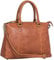 ROYALZ 'Payton' Elegante Lederhandtasche Damen Echtleder Klein Vintage Henkeltasche Ledertasche Frauen, Farbe:Texas Braun