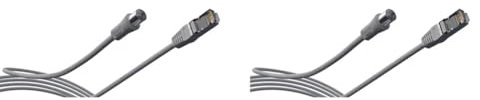 Lineaire TVRJUD câble antenne RJ45 mâle/fiche 9,52mm mâle pour réseaux VDI/VDV Grade 3 TV 2m Blanc (Lot de 2)
