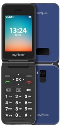 myPhone Flip LTE Klapphandy für Senioren SOS-Taste 4G Volte großer Akku 1000 mAh bis zu 6 Tage ohne Aufladen, mit Einer Fackel, Dual SIM