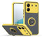 XINYEXIN Cover per ZTE Blade A54 4G, Traslucida Custodia Antiurto Antigraffio con Supporto Anello a 360°, PC + TPU Bumper Case - Giallo