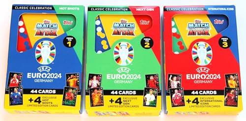 Topps Match Attax Euro 2024 - Set 3 x Mega Tin mit je 48 Karten NEU