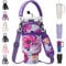 AceTreker 40 oz Stanley Cup Carrier Bag with Phone Pocket, Neoprene Insulated Travel Mug Holder w/Paracord Handle & Straw Cover, Sleeve Tumbler Pouch for Stanley Cup Accessories-Purple Rose