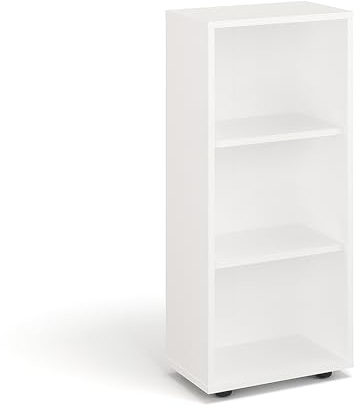 KOMTO Regal 40 cm breit Weiß - Bücherregal mit 3 Ebenen und Höhenverstellbare Regale, Standregal, Aufbewahrungsregal | Bookshelf Lumo 40 x 90 x 24 cm (BxHxT)
