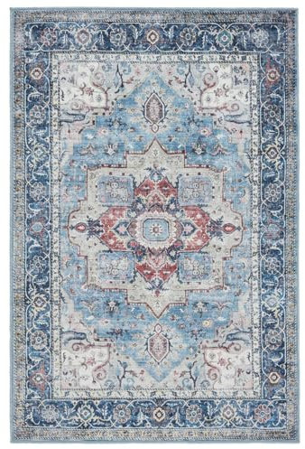 RugVista Georgia Oriental Tapis Moderne, 120x180 cm, Rectangulaire, Poil Court, Lavable en Machine jusqu'à 30°, Salon, Salle de séjour, Chambre, Salle à Manger, Cuisine, Résiste à l'eau, Bleu/Multi