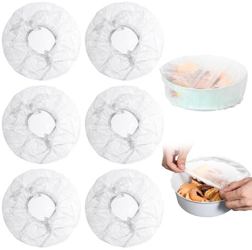 Nogeqi 100PCS Reusable Bowl Covers for Storage Containers, Plastic Stretch Food Storage Cover Lids for Food, Fruit, Vegetable, Meat