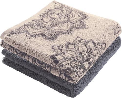 Erwin Müller Duschtuch Bühl 2er-Pack Mittelgrau Größe 70x140 cm - besonders flauschig, voluminös, äußerst saugfähig