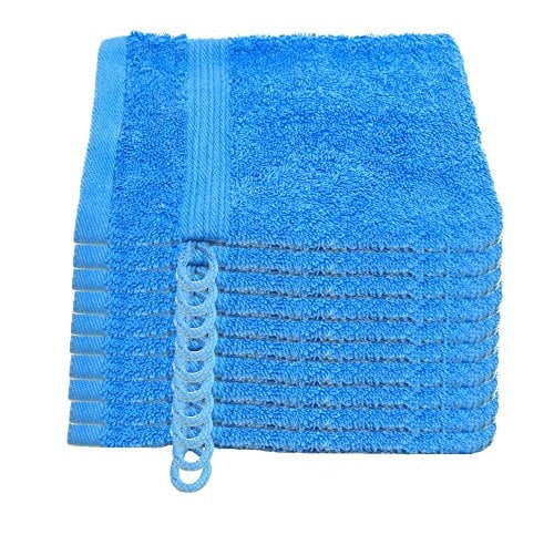 Julie Julsen 10er Pack Waschlappen 23 Farben erhältlich weich und saugstark 500gsm Öko Tex 15 x 21 cm Himmelblau