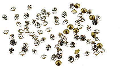 100 Strasssteine in silber, 2 mm