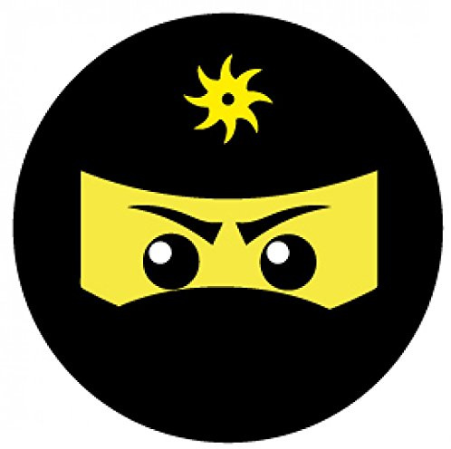 1art1 Gaming Ninja Icon, Gelb Poster-Sticker Tattoo Aufkleber 9x9 cm