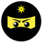 1art1 Gaming Ninja Icon, Gelb Poster-Sticker Tattoo Aufkleber 9x9 cm
