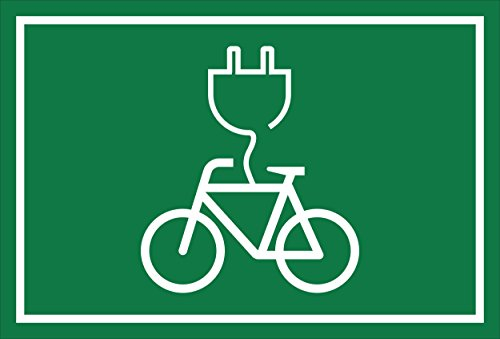 Melis-Folienwerkstatt Schild - E-Bike Lade-Station - 15x10cm | Bohrlöcher | 3mm Hartschaum – S00050-075-G -20 Varianten