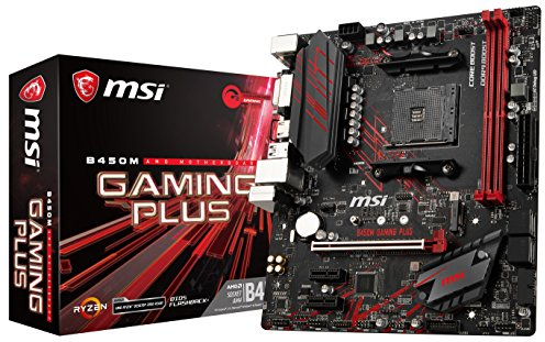 MSI Gaming Plus, Placa Base Gaming (AM4, AMD B450, 1 x PCI-E 3.0 x16, DDR4 3466+, HDMI, 4 x SATA 6 Gb/s), SATA, Negro