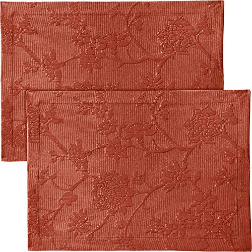 Erwin Müller Tischwäsche, Tischset 2er-Pack mit Jaquardmuster, Serie Arnsberg Terra Größe 35x50 cm - Robustes Gewebe ist bügelleicht und Lange haltbar, mit hochwertigem Kuvertsaum