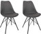 NIMARA 2er Set Comfort Stuhl in skandinavischem Design | Esszimmerstühle und Küchenstühle | Stühle in Schwarz, Weiß, Grau und Mehreren Farben | Sitzkissen Stuhl | Retro Stuhl (Grau)