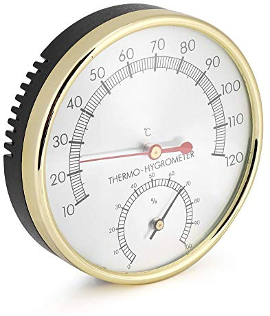 Indoor Thermo Hygrometer Metallzifferblatt Feuchtigkeitsmesser Anzeige Sauna Raumtemperatur Feuchte Monitor Wetterthermometer