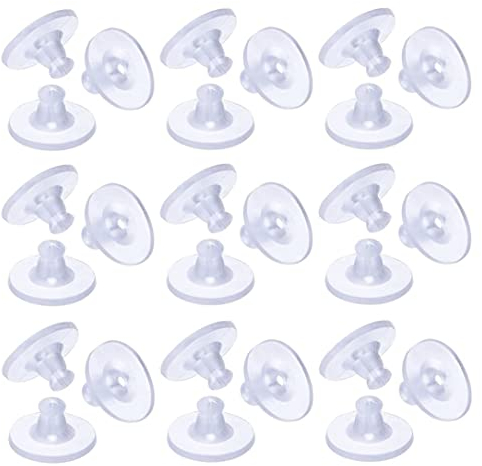 Voarge Ohrringverschlüsse, 100 Stück Ohrring Stopper Silikon Klar Gummi Ohrstopper Ohrstecker Verschlüsse