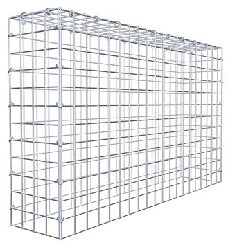 GABIONA Gabion de culture type 3 carré, maillage 5 x 5 cm, profondeur 20 cm, gabion 100 x 60 x 20 cm (L x H x P), anneau en C