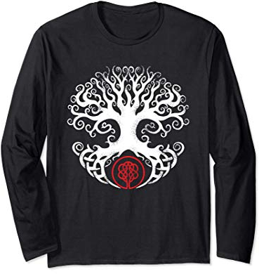 Simbolo vichingo Yggdrasil - Albero sacro - Mitologia Maglia a Manica