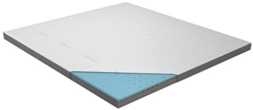 Genius Eazzzy Topper Deluxe 220x200cm Höhe 9 cm H2 H3 - orthopädische Matratzentopper für Matratze & Boxspringbett aus Gelschaum | Matratzenauflage 220x200cm für Allergiker inkl. Bezug Weiß