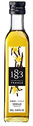 1883 Maison Routin Premium Vanilla Syrup - Flavoured Coffee Syrup, Cocktails, Mocktails, Iced Tea – Great Sugar Alternative, Vegan-Friendly, Allergen-Free, No Preservatives – 250ml Glass Bottle