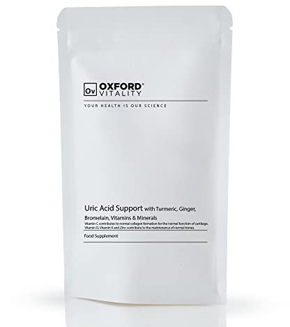 Uric Acid Support with Turmeric, Ginger, Bromelain, Vitamins & Minerals | Food Supplements for Men and Women by Oxford Vitality (365)