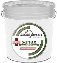 Alcas Italia Pittura antimuffa per interni lavabile bianca per interni antibatterica Antimicotica Asettica SANAX (1, 13 Litri)