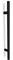 oppali Black Stainless Steel 304 Entrance Door Pull Handle | Handle Diameter 25mm | Round T-Bar | 80cm Total Length