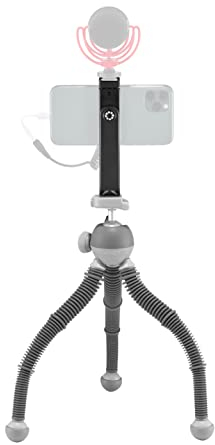 JOBY PodZilla Large Kit, Treppiede Flessibile e Attacco GripTight 360 Phone, dai Creatori del GorillaPod, Treppiede per Smartphone, Action Cam, Fotocamere Compatte, Dispositivi max 2,5kg, Grigio