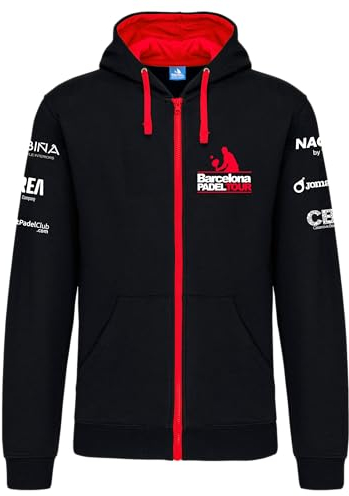 Barcelona Padel Tour | Sweat-Shirt Zippé à Capuche | pour Homme | Taille M | Veste de Sport Padel avec Impression Spéciale Padel | Vêtements de Sport
