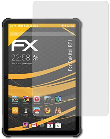 atFoliX Panzerfolie kompatibel mit Oukitel RT1 Schutzfolie, entspiegelnde und stoßdämpfende FX Folie (2X)