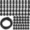 80 Stück Kordelstopper, Kordelklemme Schwarz, Federschnur Schlösser Kunststoff, Schnürsenkel Kordel Stopper Einzelne Doppeltes Loch, Kordel Verschluss Ende, 5mm 2 Loch, 5.5mm 1 Loch