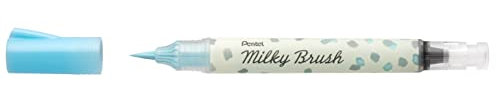 Pentel XGFH-P Milky Brush pennello con inchiostro a colori pastello, azzurro, 1 pz