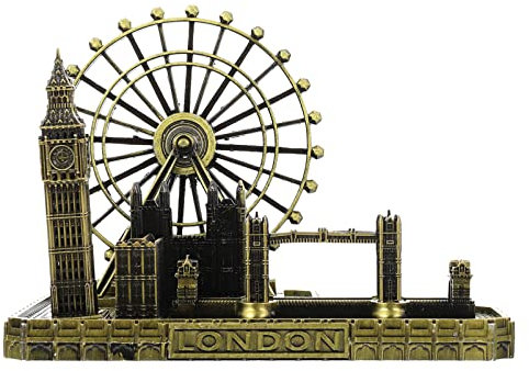 Garneck Große London Architekturmodell Metall Skulptur Tischdekoration Für Wohnung Büro Hotel Bronzefarbene London Wahrzeichen Figur
