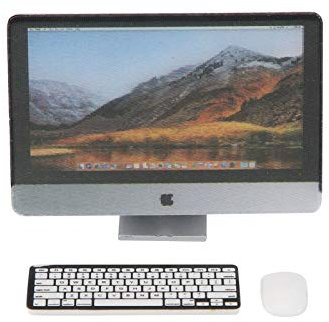 Dollhouse Computer, 1:12 Miniature Computer Set Screen Keyboard Mouse Simulation Dollhouse Accessory(Computer three-piece suit) Simulated furniturebarbie furniture sets for house