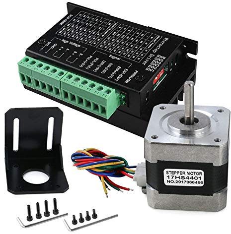 GOURIDE TB6600 4A 9-42V Schrittmotor Treiber CNC Controller mit Schrittmotor Nema 17 bipolar 1.7A 40N.Cm Haltedrehmoment und Motorhalterung für 3D Drucker Hobby CNC Router