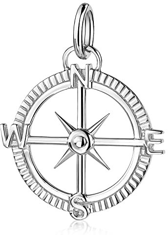Materia Kompass Anhänger Silber 925 Damen Kettenanhänger rund KA-516-ohne Kette
