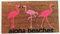Melody Jane Dolls House Door Mat Aloha Flamingo Welcome Porch Hall Outdoor Step Accessory