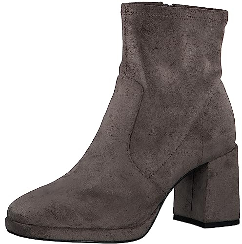 s.Oliver Damen Stiefelette Karree Stretch elastischer Schaft Plateau 5-25320-41, Größe:38 EU, Farbe:Braun