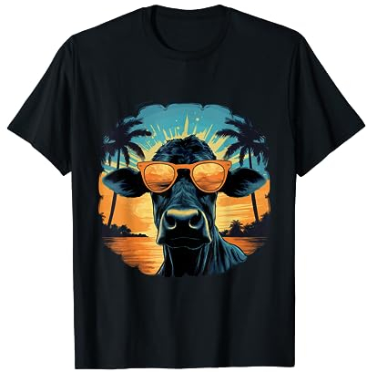 Kuh mit Sonnenbrille Landwirt Kühe T-Shirt