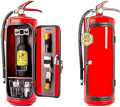 JTBDWOSK Contenitore di stoccaggio per estintore Mini Bar Contenitore di stoccaggio Portatile per liquori e Bicchieri Abbellimenti di Vino Regali per Gli Uomini,33cm