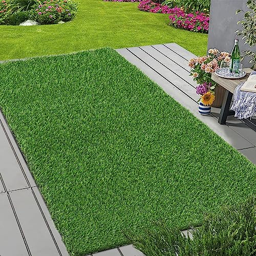 HEBE Artificial Grass Turf Rug Grass Mat 3x5Ft Reusable Dog Pee Pads Potty Training Rug with Drainage Holes Fake Grass Patch Turf Carpet Door Mat for Dogs Pets Lawn Balcony