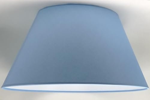 50 cm Kegel Lampenschirm, Baumwollstoff mit weißer PVC-Rückseite, handgefertigtes Produkt, für Tischlampe, Stehlampe (Hellblau)