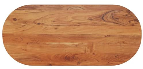 vidaXL Tischplatte, Holzplatte Holztischplatte Oval, Möbelplatte Platte für Beistelltisch Bartisch, Massivholzplatte Schreibtischplatte Ersatzplatte, 110x50x3,8cm Massivholz Akazie