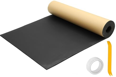X AUTOHAUX 1 lot de tapis insonorisants de voiture de 314 mil 8 mm avec outil de retrait de rouleau, bouclier thermique en mousse à cellules fermées pour garde-boue, 152 x 100 cm