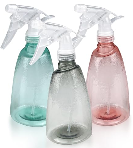 Lunavibe 3 Pcs 500ml Water Spray Bottles, Plants Mister Sprayer Bottles Clear Plastic, Misting Sprayers, Durable Trigger Sprayer, Pump Containers Bottle for Plants Gardening Cleaning and Hairdressing