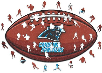 Iconic Puzzles, Carolina Panthers Crest, 100% ökologisch nachhaltiges Holzpuzzle mit offizieller Lizenz, Größe L, 500 Teile